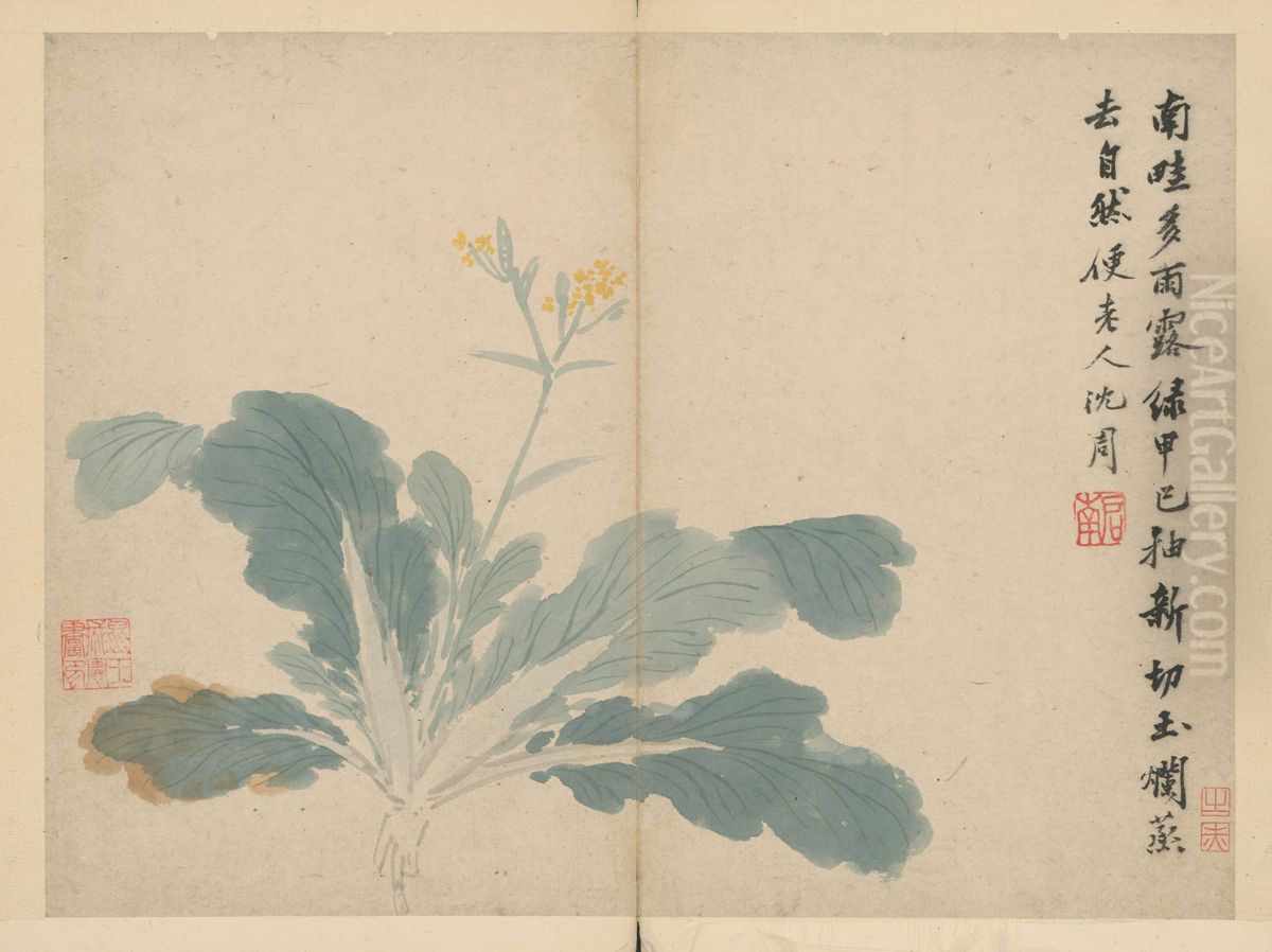 <<chen zhou wo you tu ce-cai hua>> Oil Painting by Shen Zhou