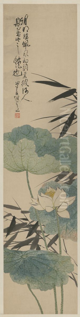 <<ren xiong hua hui ping-he hua>> Oil Painting by Ren Xiong