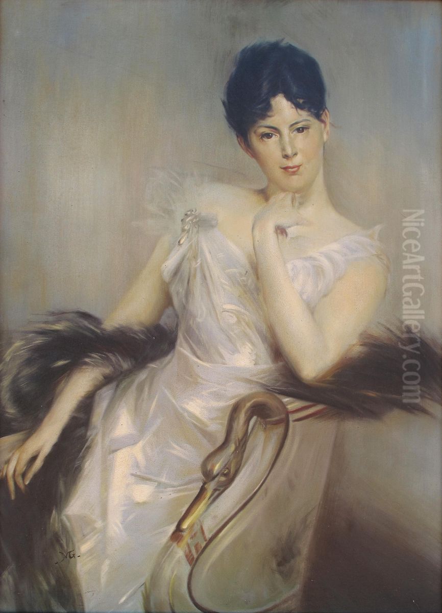 Ritratto alla Contessa Anna Maria Rombo Morosin, Oil Painting by Michele Gordigiani