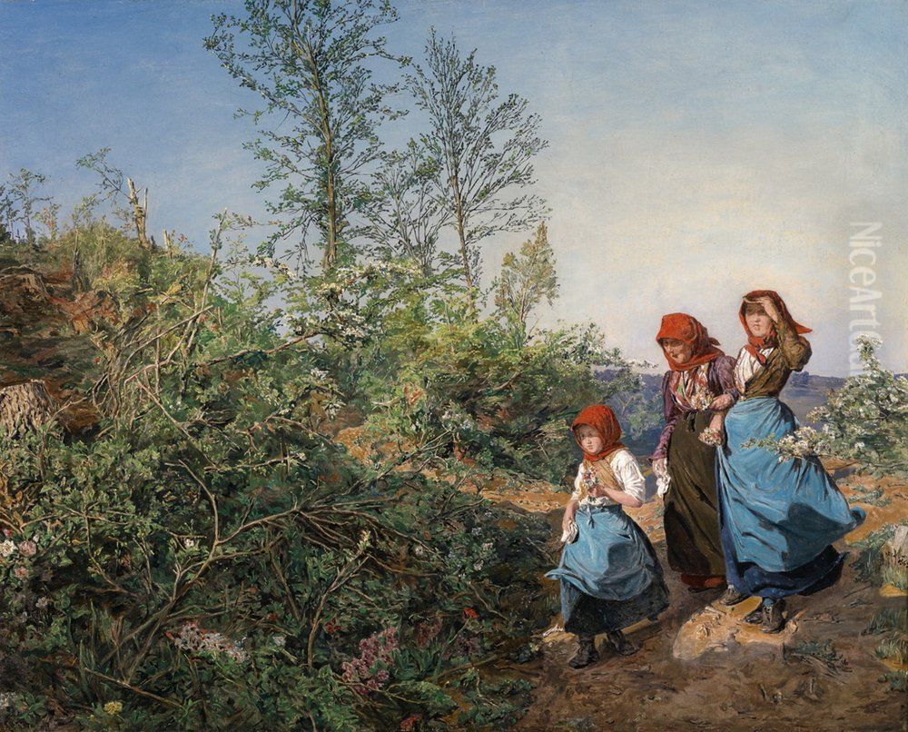 Kirchgang im Fruhling Oil Painting by Ferdinand Georg Waldmuller