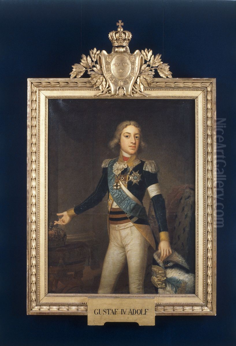 Portratt av konung Gustav IV Adolf av Sverige (1778-1837), malat av Jonas Forsslund (1754-1809) 1794. Oil Painting by Jonas Forsslund