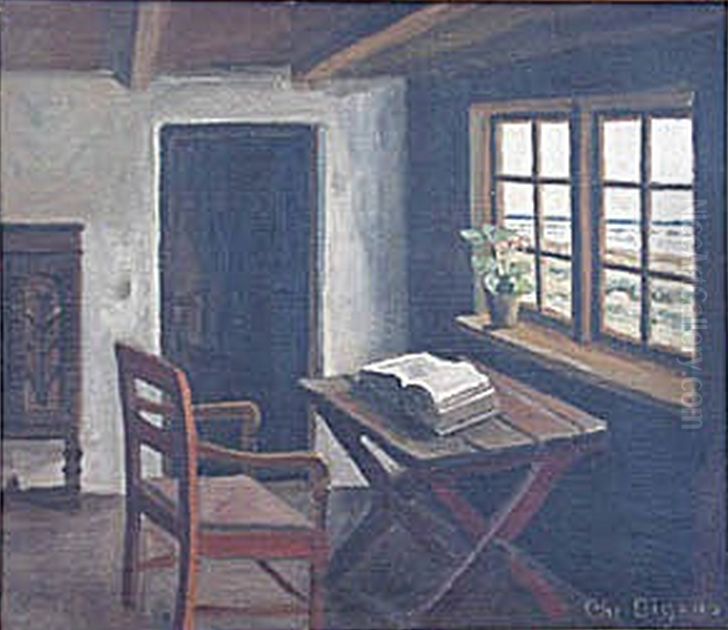 Rural interior. Oil Painting by Christian Aigens
