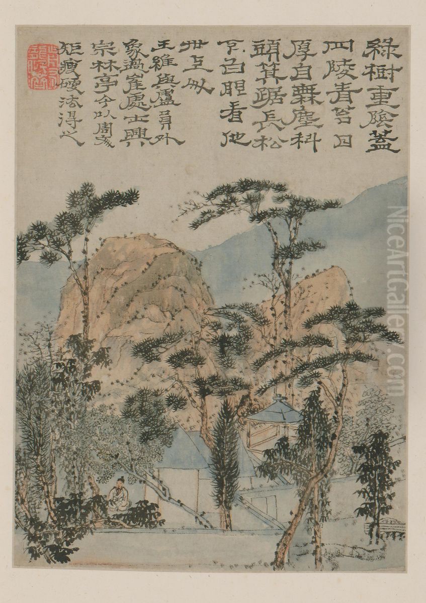 <<yuan ji shan shui ce>> Oil Painting by Shitao Daoji