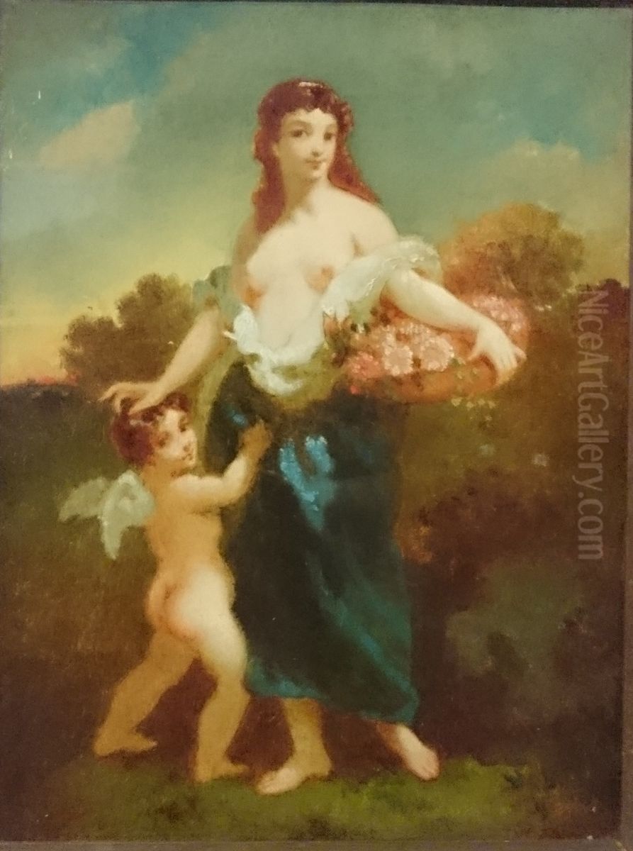 Nymph and Cupid Oil Painting by Narcisse Virgilio Diaz