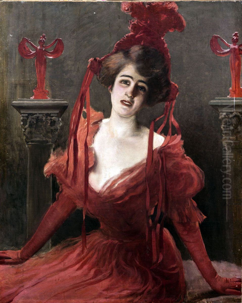Isadora Duncan Oil Painting by Vittorio Matteo Corcos