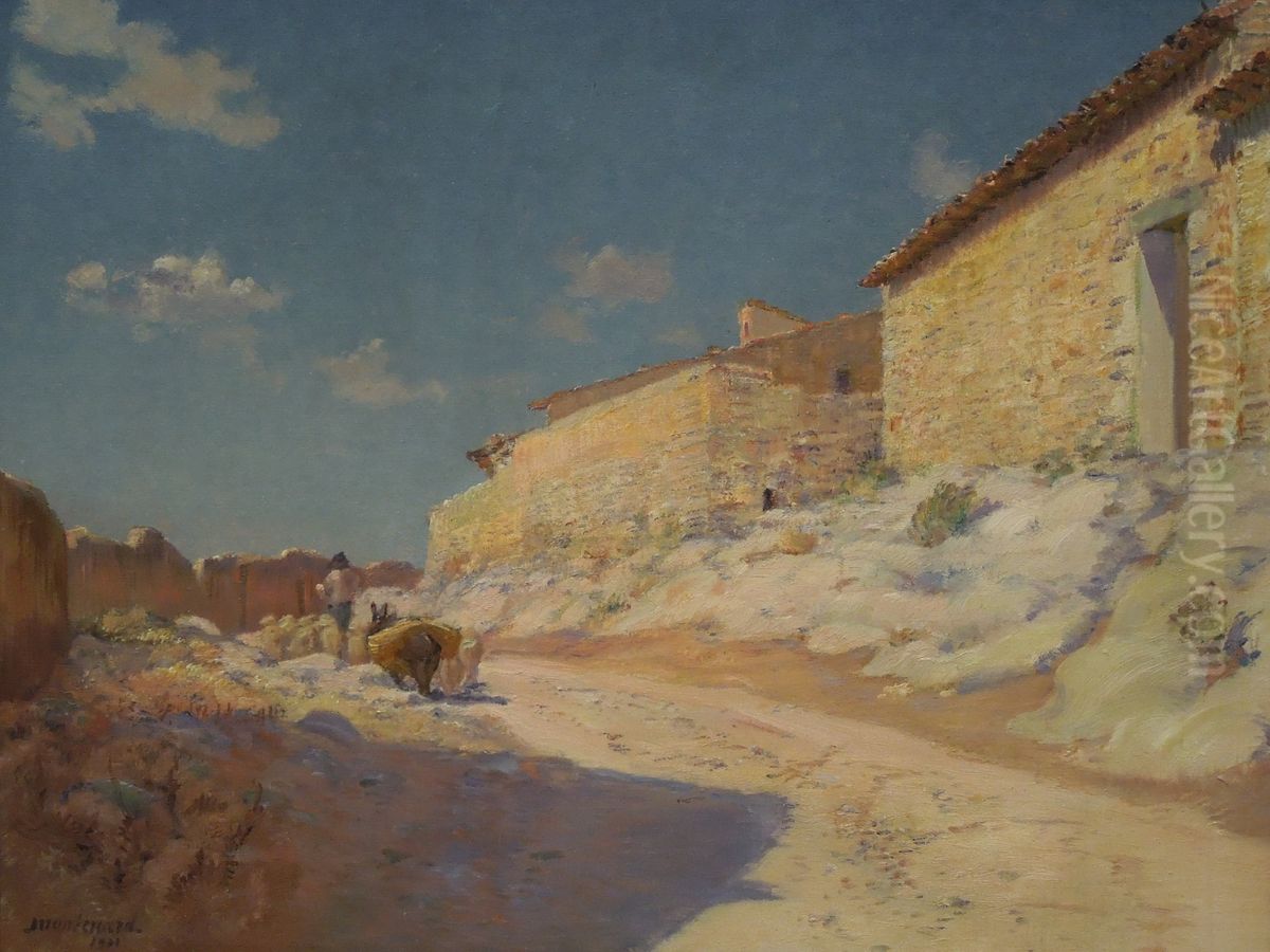 Old Provencal village Oil Painting by Frederic Montenard
