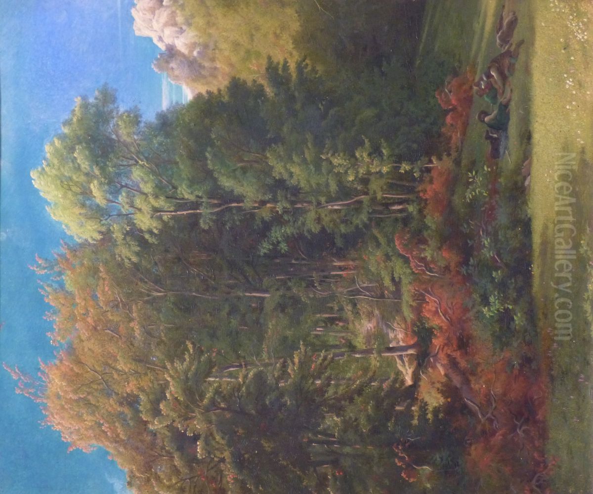 Interieur de foret Oil Painting by Paul Flandrin