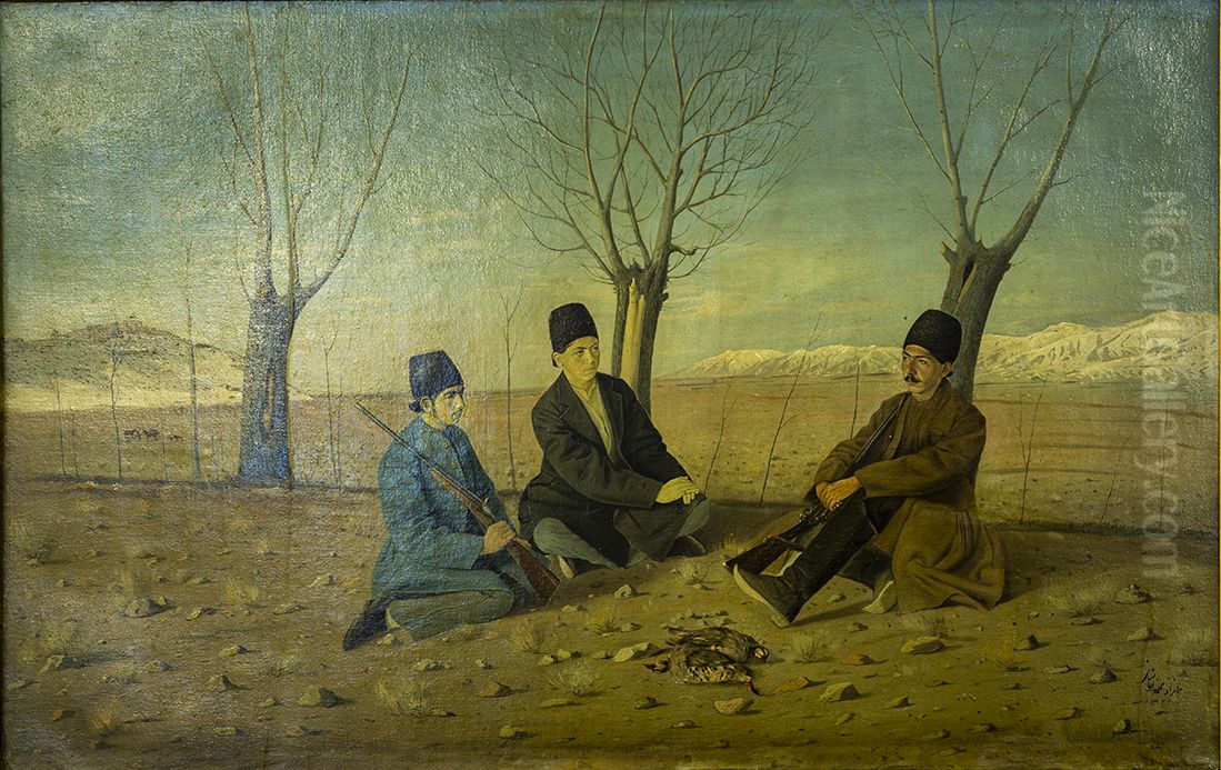 shkargah Oil Painting by Kamal-ol-molk