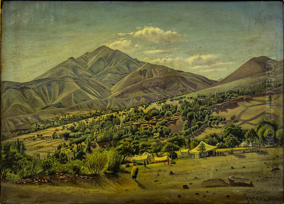 Ammameh landscape Oil Painting by Kamal-ol-molk