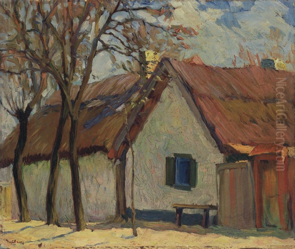 House in Tape- Szeged, Csongrad County Oil Painting by sandor Nyilasy