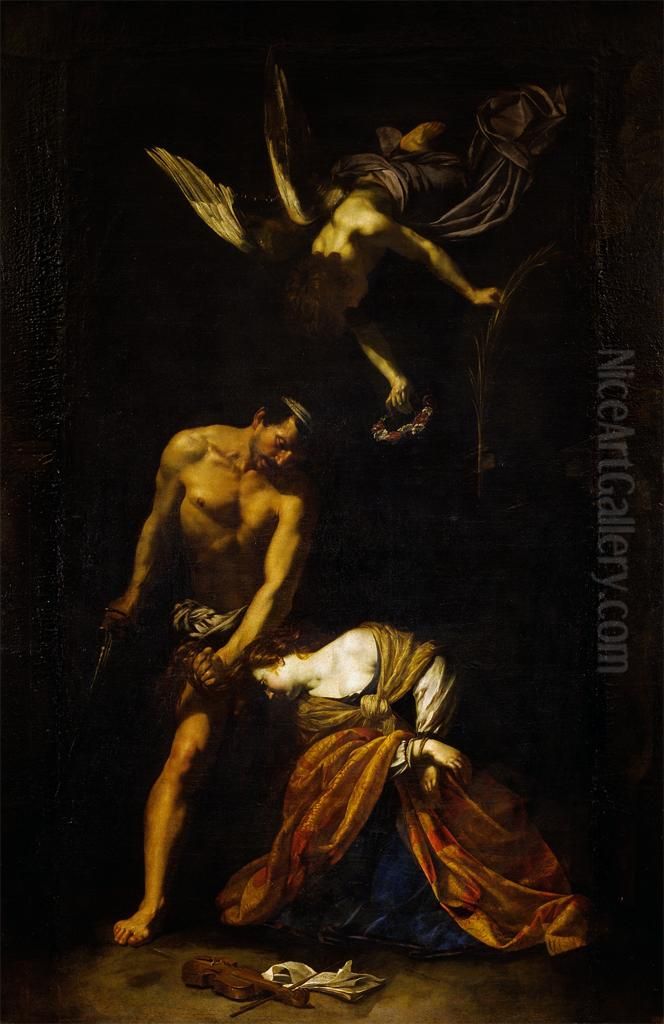 Martyrdom of St. Cecilia Oil Painting by Orazio Riminaldi