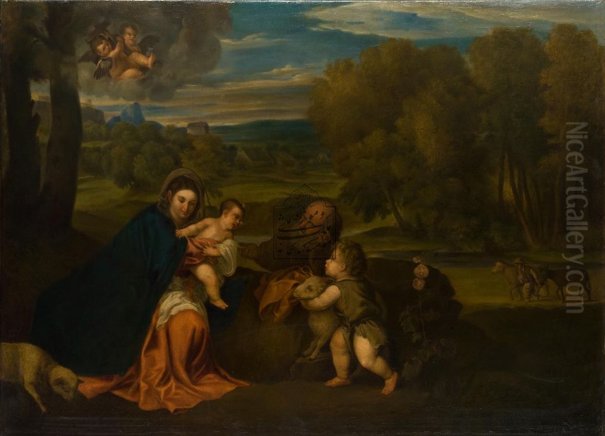 khanwadh mqds ba nwzad snt jan Oil Painting by Kamal-ol-molk