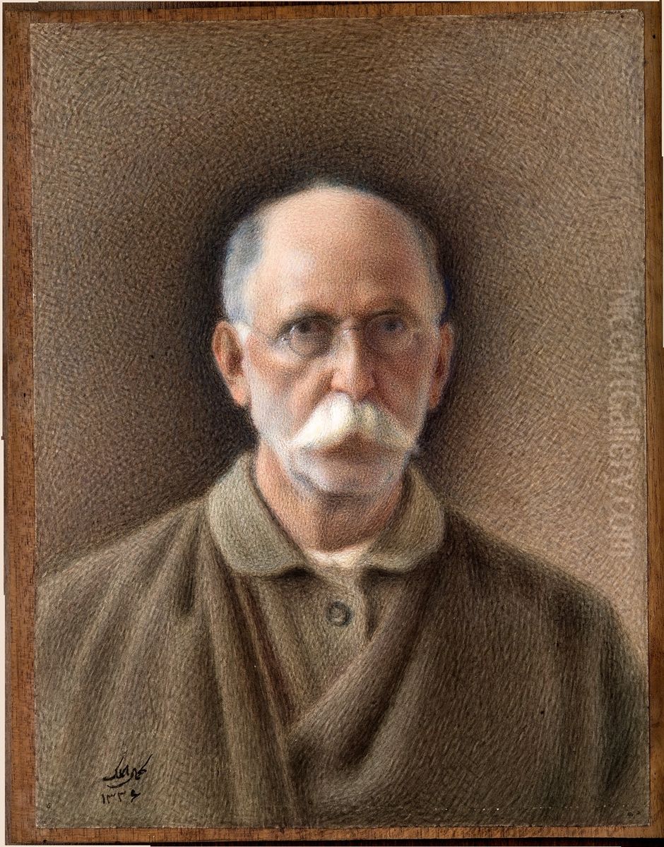 Self Portrait of Kamal-ol-molk Oil Painting by Kamal-ol-molk