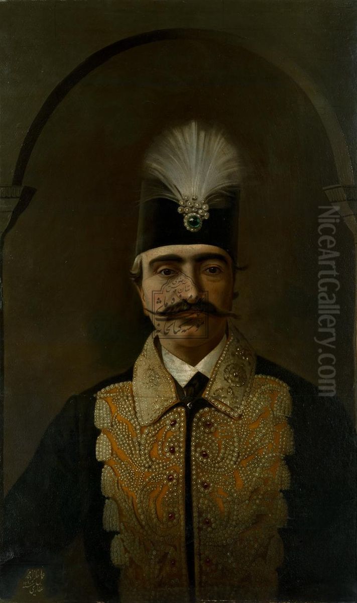 prtrh nasraldyn shah Oil Painting by Kamal-ol-molk