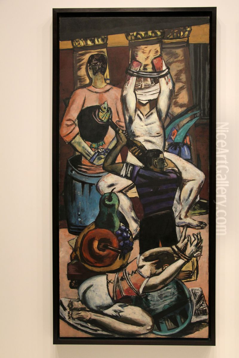 Abfahrt Oil Painting by Max Beckmann