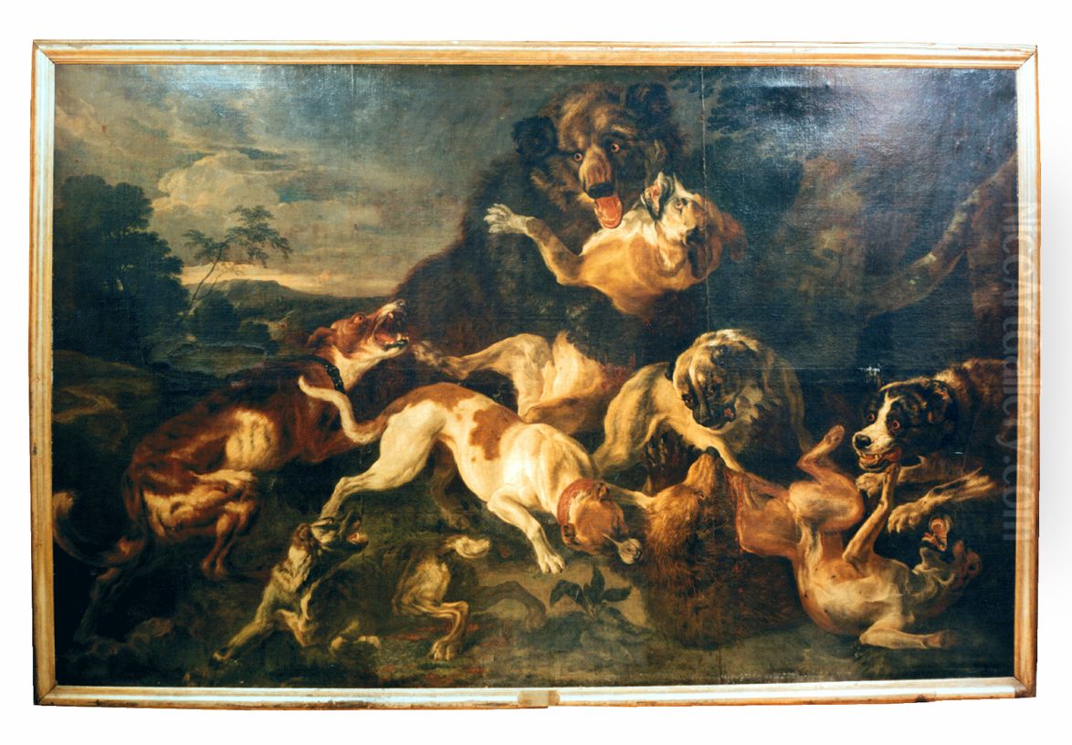 Fighting Dogs and bears Oil Painting by Frans Snyders