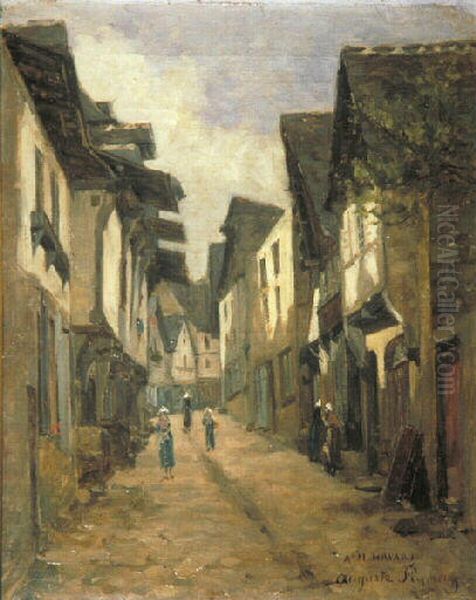 Ruelle de village Oil Painting by Marie-Auguste Flameng