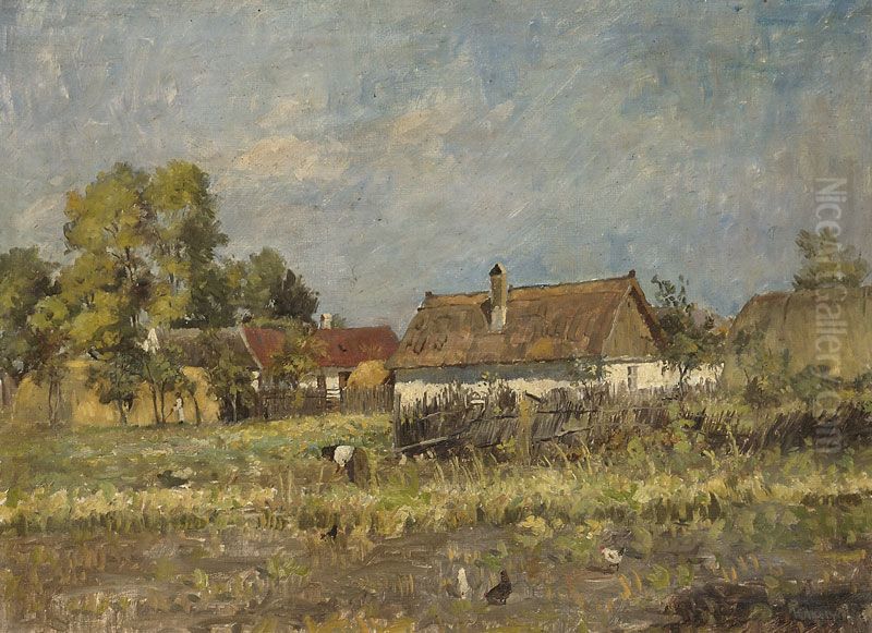 Vegetable Garden Oil Painting by Lajos Karolyi