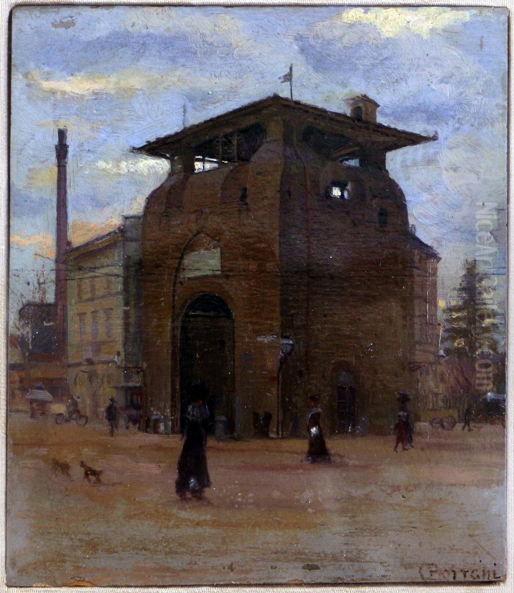 porta fiorentina (antica porta alla croce) Oil Painting by Odoardo Borrani