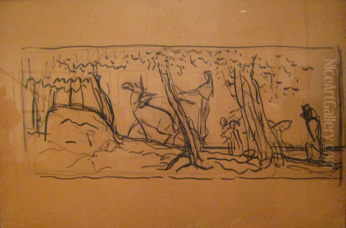 Odysseus and Nausicaa Oil Painting by Valentin Serov