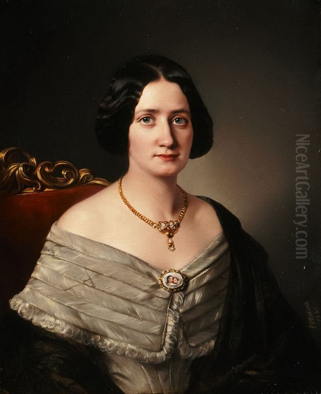 Portrait of an unknown woman Oil Painting by Aristide Oeconomo