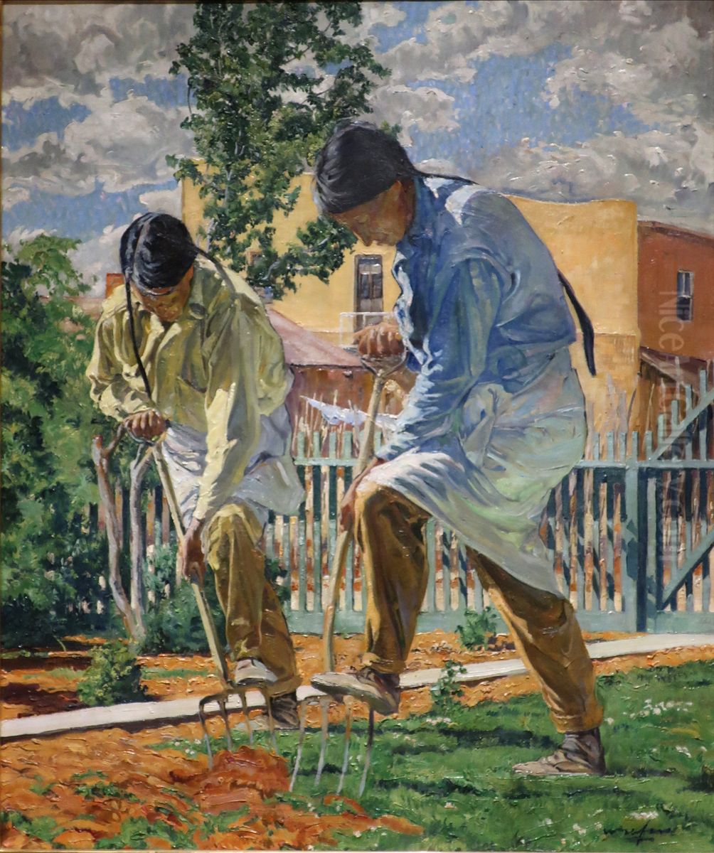 The Garden Makers Oil Painting by Walter Ufer
