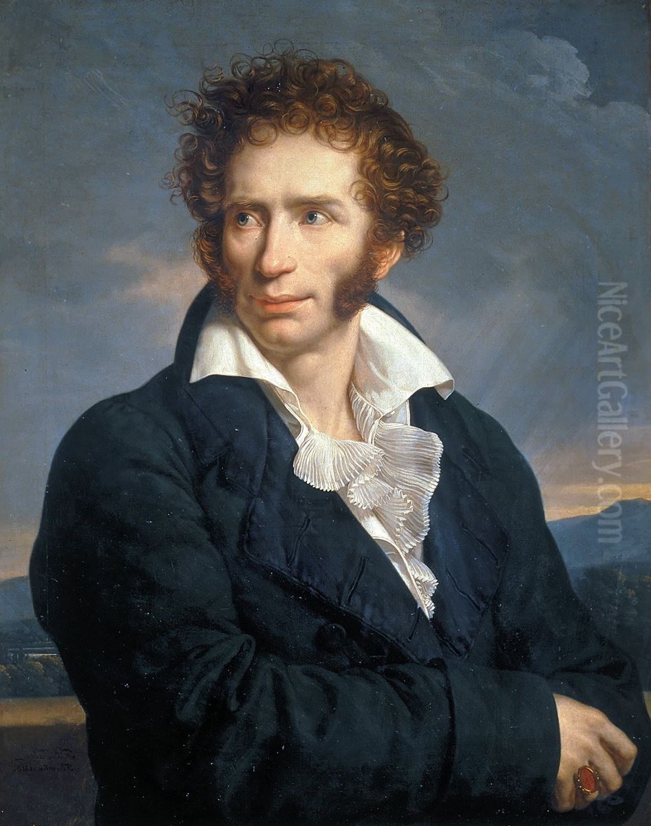 Ugo Foscolo, Italian poet Oil Painting by Francois-Xavier Fabre