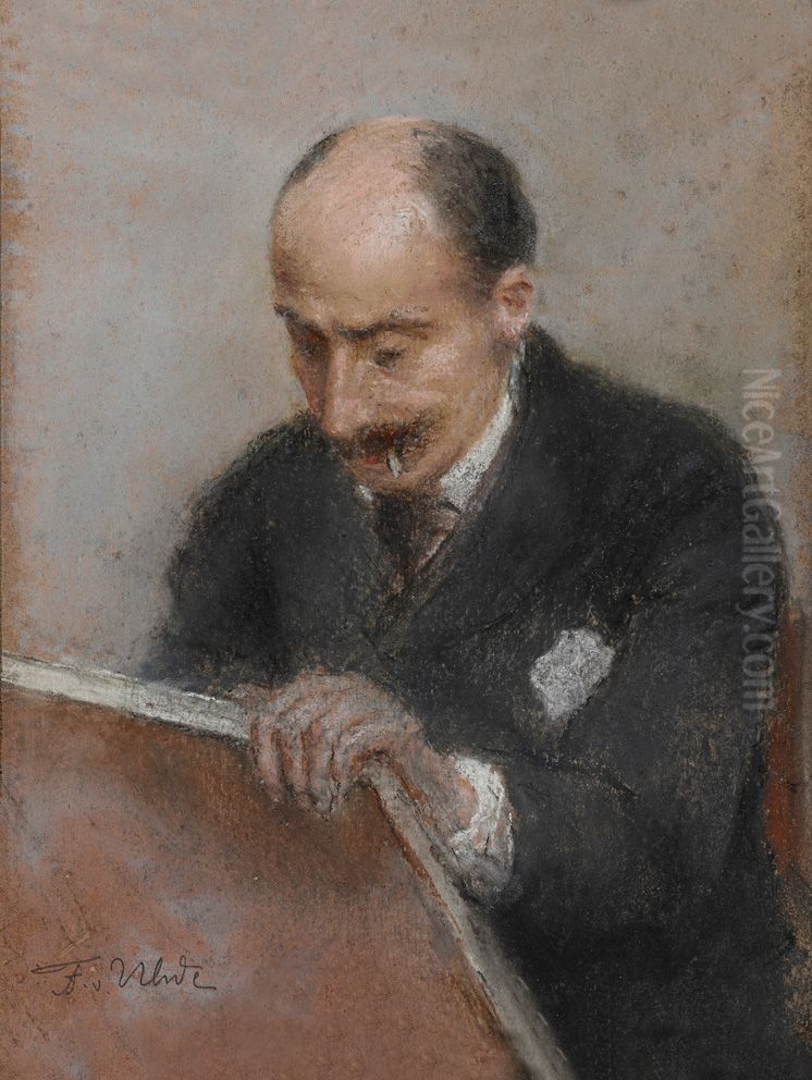 Portrait of Max Liebermann Oil Painting by Fritz von Uhde