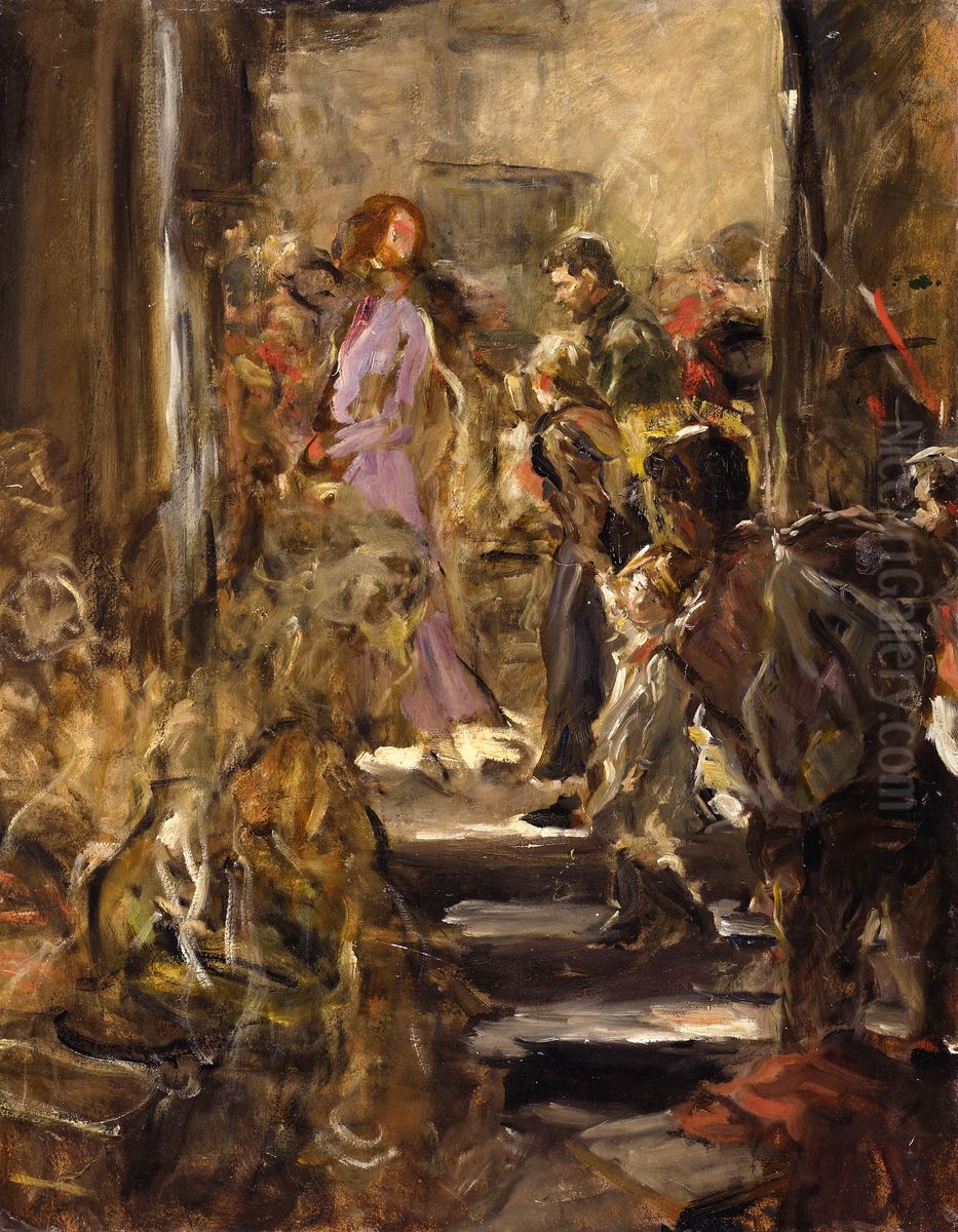 Entwurf zum Altar in Zwickau Oil Painting by Fritz von Uhde