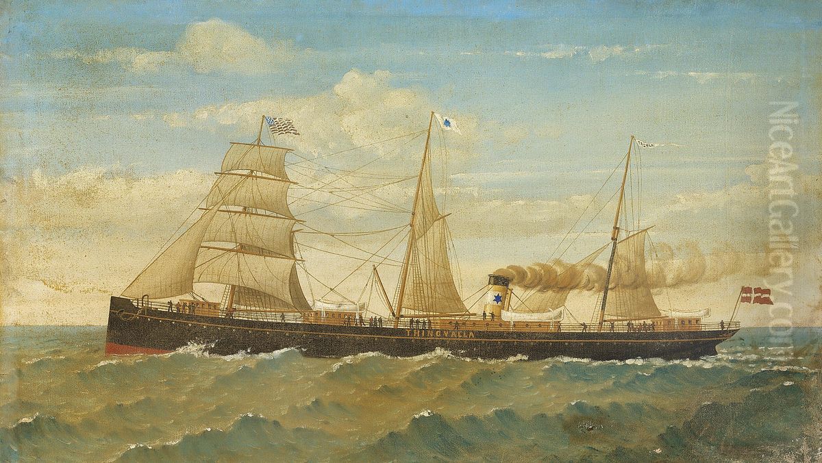 The steamship Thingvalla. Oil Painting by unknown