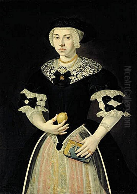 Portrait of Ingeborg Bording, nee Broberg. Oil Painting by unknown