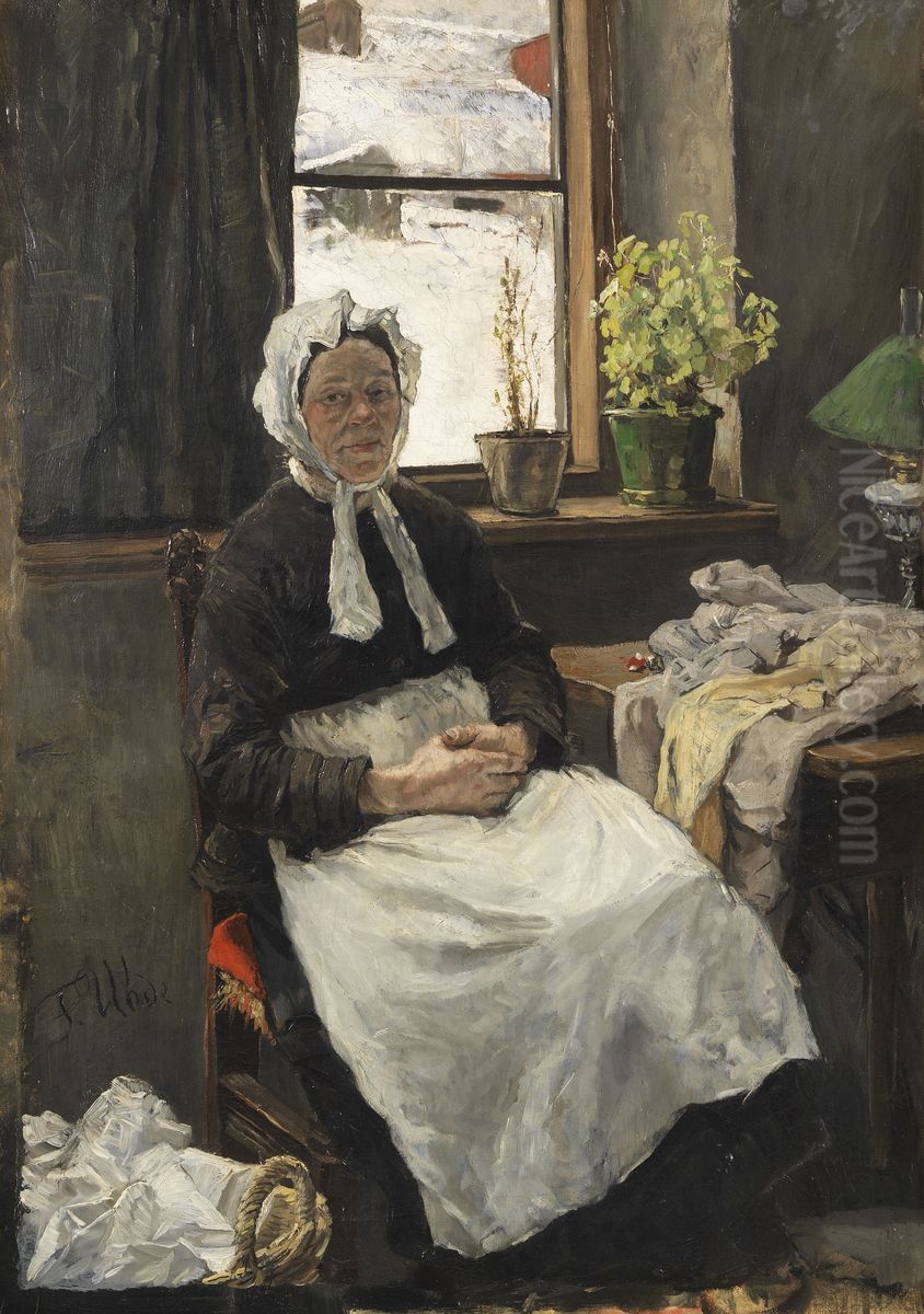 The old sewer Oil Painting by Fritz von Uhde