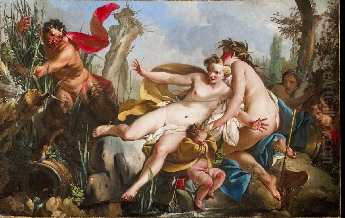 Pan et Syrinx Oil Painting by Jean-Baptiste Marie Pierre