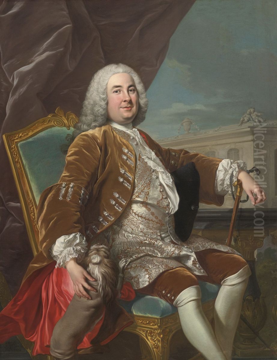 Portrait d'un gentilhomme assis Oil Painting by Louis-Michel Van Loo