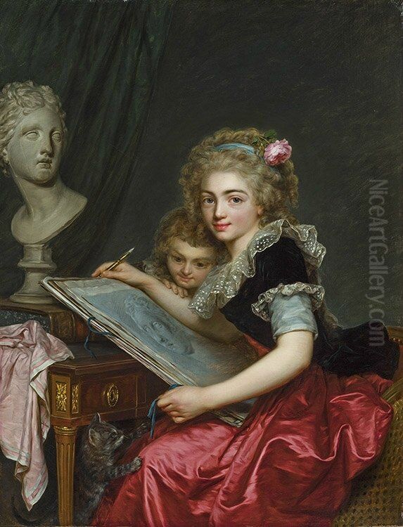 Allegorie des arts Oil Painting by Antoine Vestier