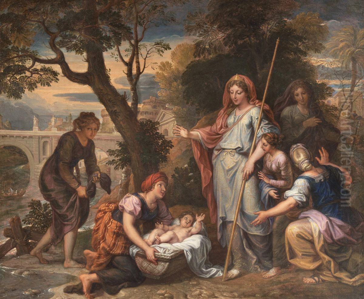 Moise sauve des eaux Oil Painting by Michel Corneille the Younger