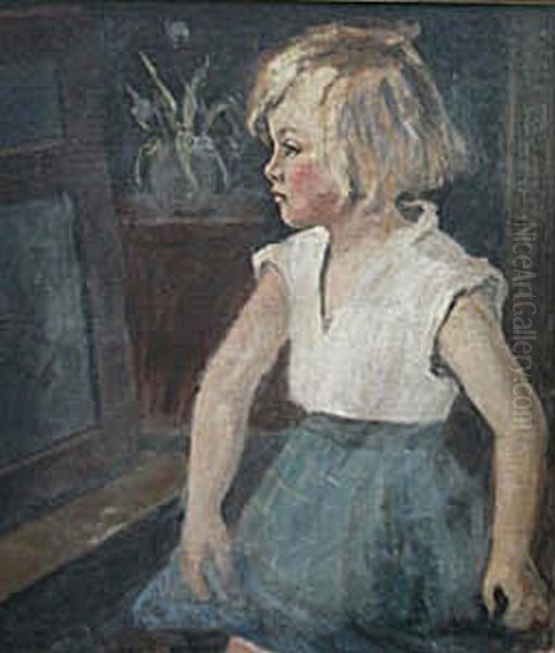 Portrait of a young girl. Oil Painting by Christian Aigens