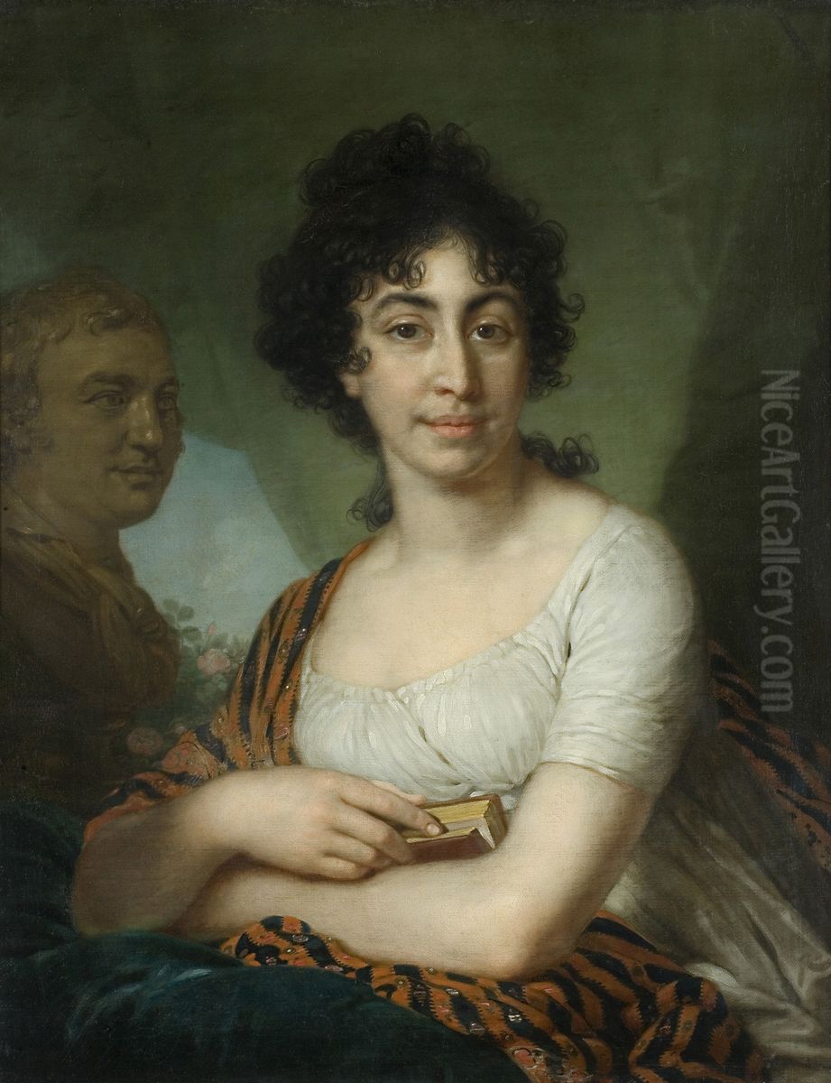 Portrait of Varvara Ivanovna Monycharova (Arapetova?) Oil Painting by Vladimir Borovikovsky