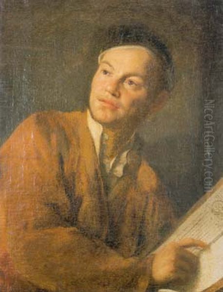 Portrat des Wurzburger Hofschlossers Johann Georg Oegg Oil Painting by Georg Anton Urlaub