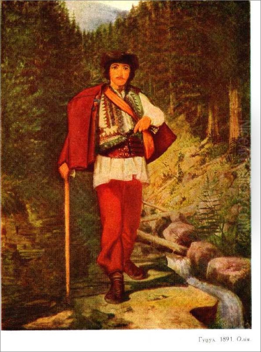 Hutsul Oil Painting by Kornylo Ustyianovych