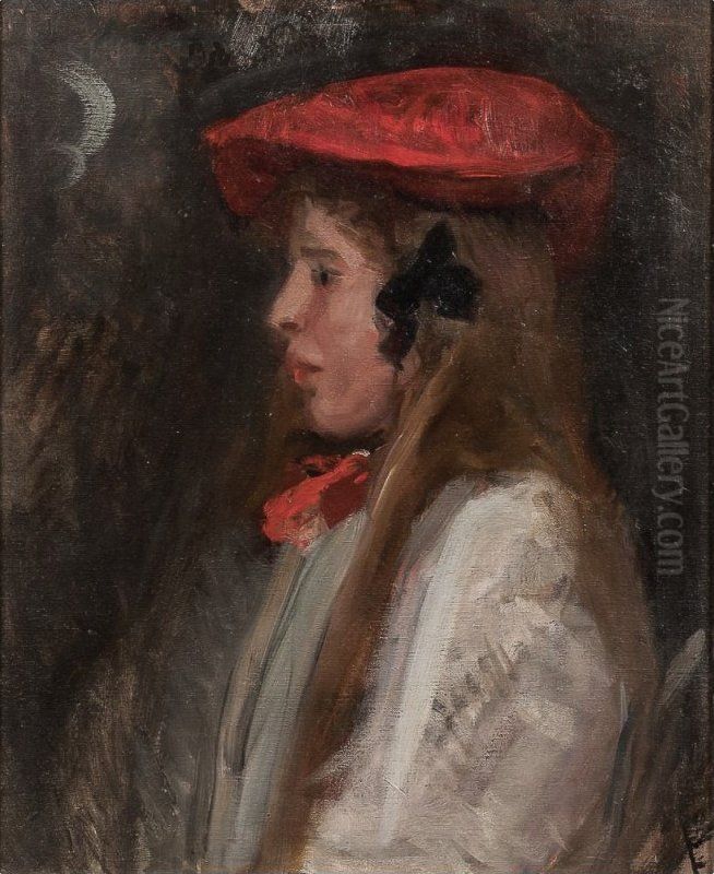 Le Beret Rouge Oil Painting by Eugene Lawrence Vail
