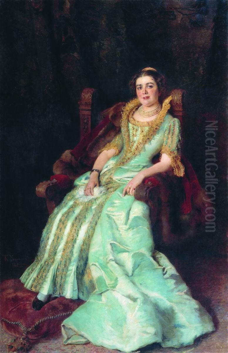 V.A. Morozova Oil Painting by Konstantin Makovsky