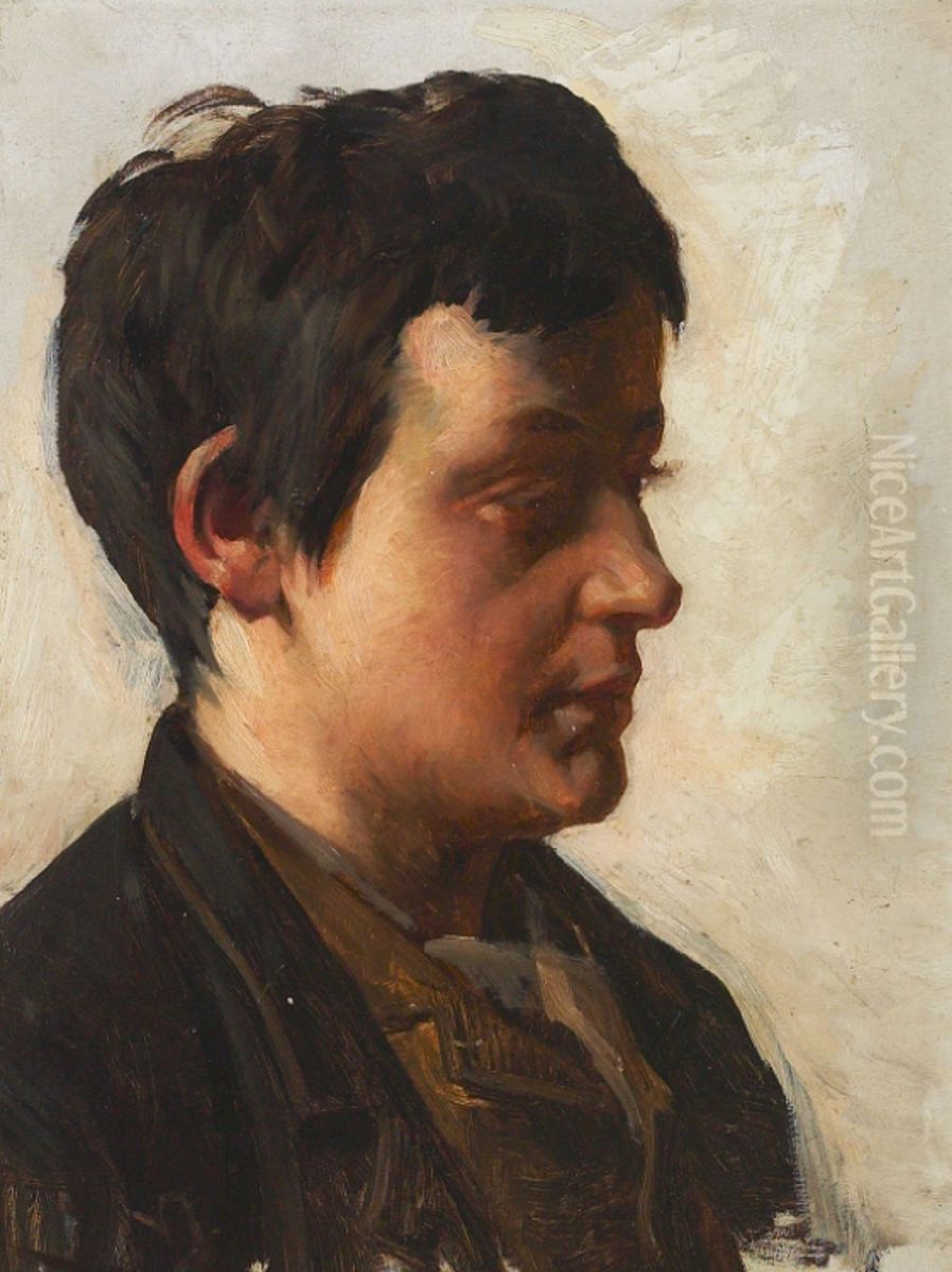Portrait of a young man. Oil Painting by Valdemar Irminger