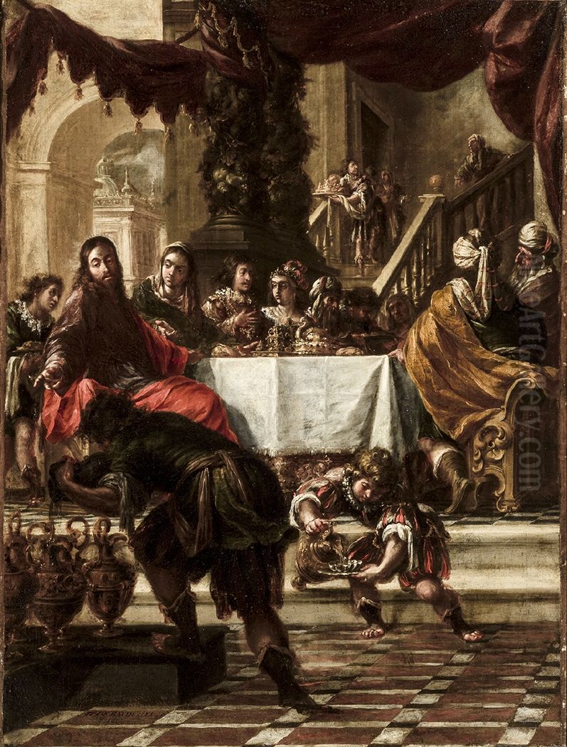 Las bodas de Cana Oil Painting by Juan De Valdes Leal