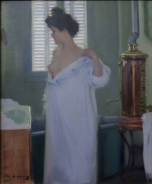 Abans del bany Oil Painting by Ramon Casas