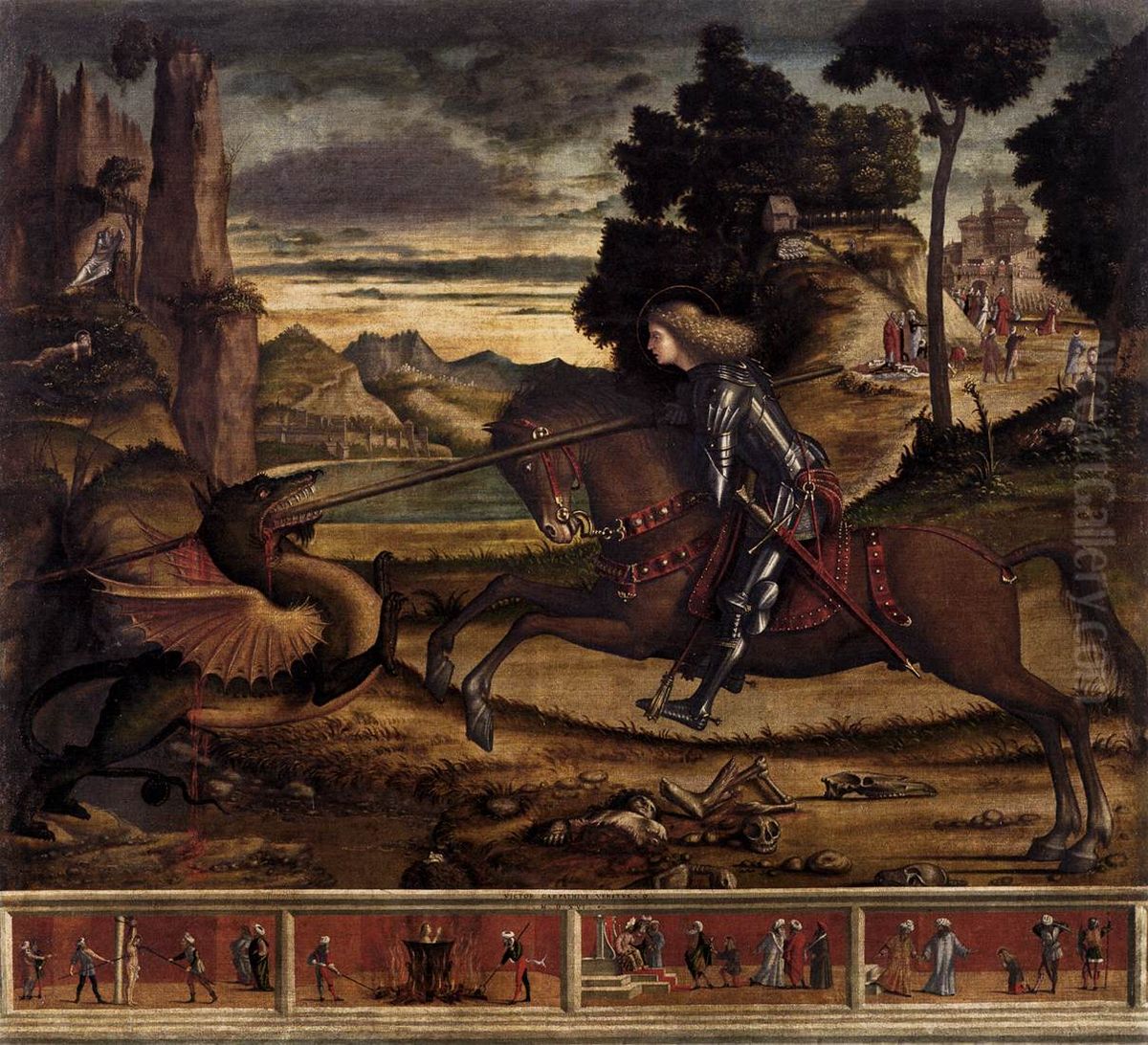 St George and the Dragon Oil Painting by Vittore Carpaccio