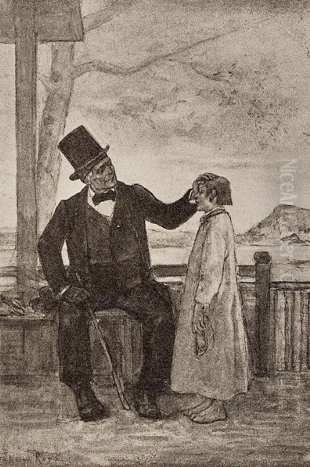 Le Medecin des Fievres Oil Painting by Felicien Rops