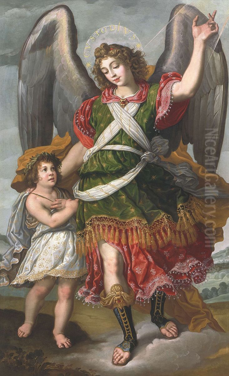 Guardian Angel Oil Painting by Felix Castello