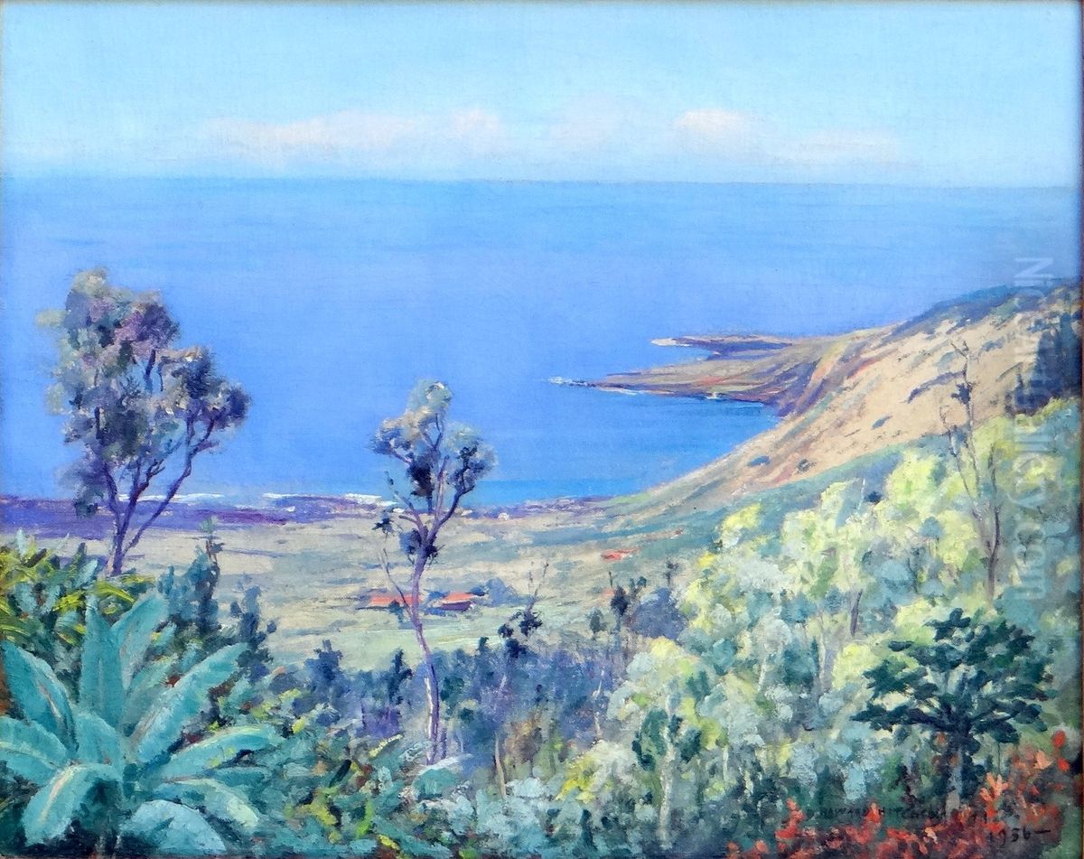 Kealakekua Bay, Kona Coast from Mauka Road, Big Island, Hawaii Oil Painting by D. Howard Hitchcock