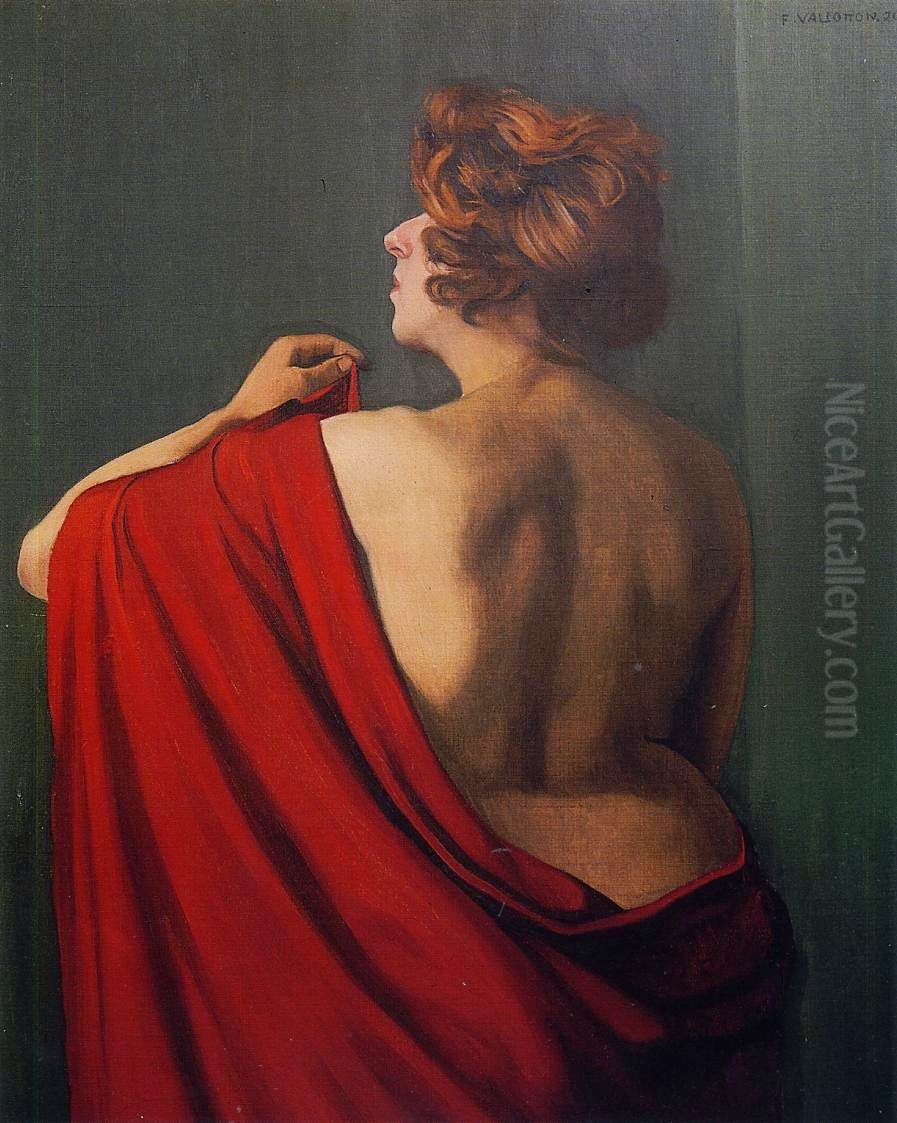 Femme au chale rouge Oil Painting by Felix Vallotton